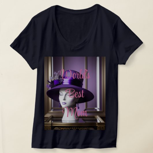 World's Best Mom Women's Basic V-Neck T-Shirt  Tシャツ (レイダウン)