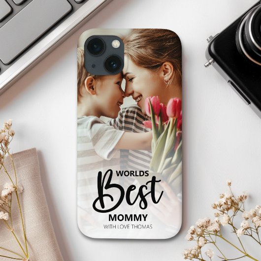 Worlds Best Mommy | Modern Photo Gift for Mom Case-Mate iPhoneケース