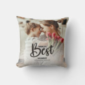 Worlds Best Mommy Photo with White Writing クッション (正面)