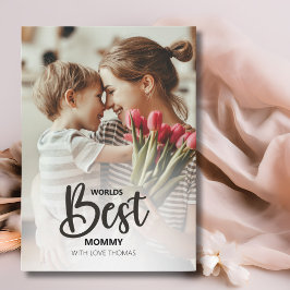 Worlds Best Mommy Photo with White Writing シーズンカード