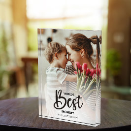 Worlds Best Mommy Photo with White Writing フォトブロック