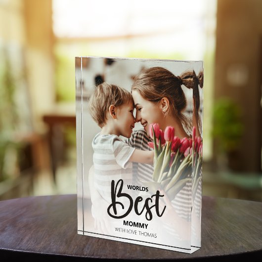 Worlds Best Mommy Photo with White Writing フォトブロック