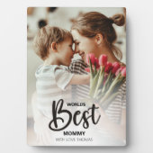 Worlds Best Mommy Photo with White Writing フォトプラーク (正面)