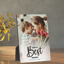 Worlds Best Mommy Photo with White Writing フォトプラーク