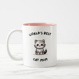 World's best mum- cat lovers gift ツートーンマグカップ