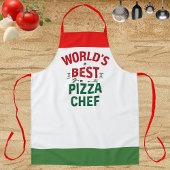 World's Best Pizza Chef - red white green エプロン