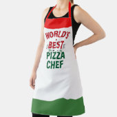 World's Best Pizza Chef - red white green エプロン (インサイチュ)