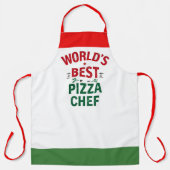 World's Best Pizza Chef - red white green エプロン (正面)
