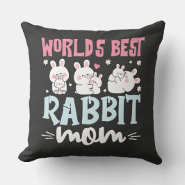World's Best Rabbit Mom Decorative Throw Pillow クッション