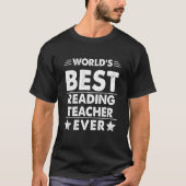 World's Best Reading Teacher Ever Tシャツ (正面)
