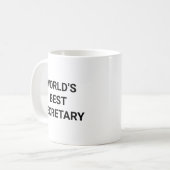 Worlds Best Secretary Funny Career Coworker Gift コーヒーマグカップ (正面左)