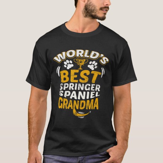 Worlds Best Springer Spaniel Grandma Granddog Tシャツ (正面)