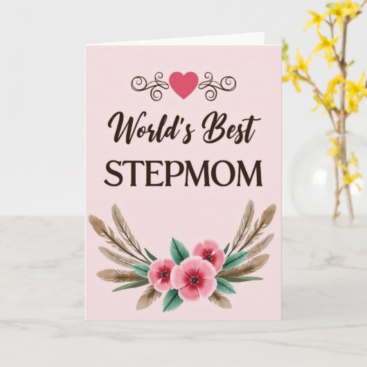 Worlds Best Stepmom Card カード (黄色い花)
