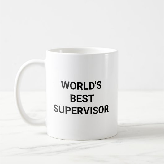 Worlds Best Supervisor Funny Career Coworker Gift コーヒーマグカップ (左)