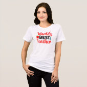 Worlds Best Teacher Apple School Gift トライブレンドＴシャツ (正面全面)