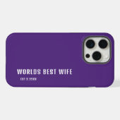 Worlds Best Wife Elegant Purple &White   iPhoneケース (裏面横)