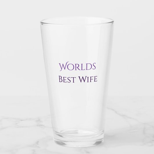 Worlds best wife Personalized Glass Cup タンブラーグラス (正面)