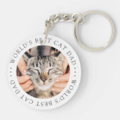 World's Cat最高のパパエレガントシンプルカスタム写真 キーホルダー (裏面)