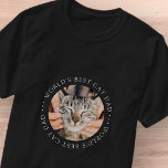 World's Cat最高のパパエレガントシンプルカスタム写真 Tシャツ<br><div class="desc">セリフシンプルデザインで構成され、クラシックタイポグラフィを追加したカスタム。</div>