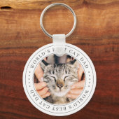 World's Cat最高のパパクラシックシンプル写真 キーホルダー (裏面)