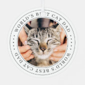 World's Cat最高のパパクラシックシンプル写真 メタルオーナメント (裏面)