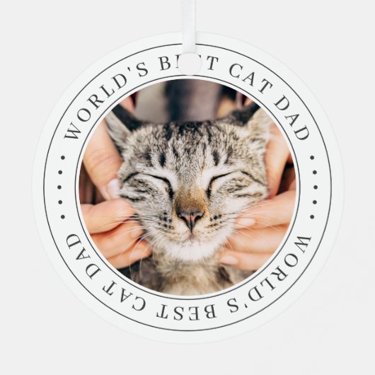 World's Cat最高のパパクラシックシンプル写真 メタルオーナメント (裏面)