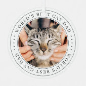 World's Cat最高のパパクラシックシンプル写真 メタルオーナメント (正面)