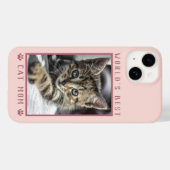World's Cat 最高の Mom Pawプリント写真バラ金ゴールド Case-Mate iPhoneケース (裏面 (横))