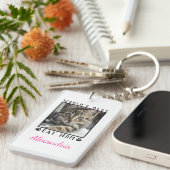 World's Cat 最高の Mom Paw Prints Photo Frame キーホルダー (正面右)