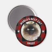 WORLDS CAT 最高の REDとBlack Buffaloチェック マグネット (正面/裏面)