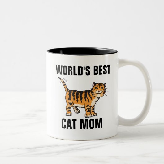 WORLD'S CAT MOM最高の COFFEE mugs ツートーンマグカップ (右)
