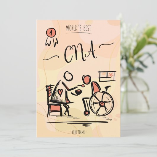 World's CNA -最高の認定ナースアシスタントギフト 招待状 (スタンド正面)
