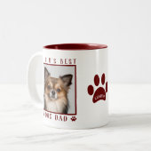 World's Dog最高のパパ写真名Paw Prints Maroon ツートーンマグカップ (正面左)
