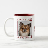 World's Dog最高のパパ写真名Paw Prints Maroon ツートーンマグカップ (左)