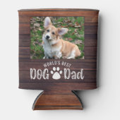 WORLD'S DOG最高のパパ2枚の写真ポー版木 缶クーラー (正面)