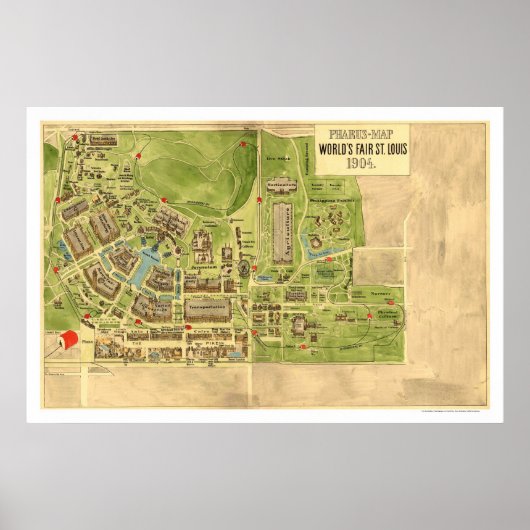 Worlds Fair St Louis Map 1904 ポスター (正面)