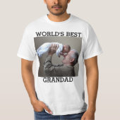 WORLD'S GRANDADの最高の写真カスタム自分で作成 Tシャツ (正面)