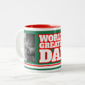 World's Greatestパパで写真を追加 ツートーンマグカップ (正面左)