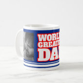 World's Greatestパパに2枚の青い赤い白の写真を追加 コーヒーマグカップ (正面左)