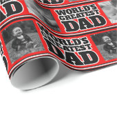 World's Greatestパパは自分の写真をラップに追加 ラッピングペーパー (ロールコーナー)