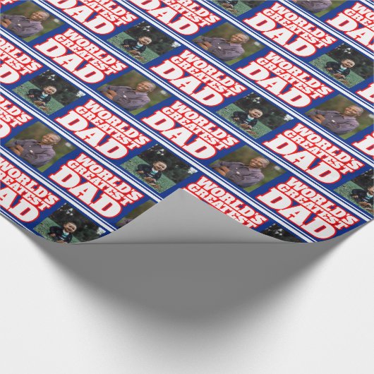 World's Greatestパパは自分の写真をラップに追加 ラッピングペーパー (角)