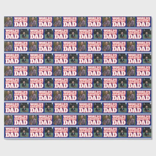 World's Greatestパパは自分の写真をラップに追加 ラッピングペーパー (フラット)