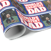 World's Greatestパパは自分の写真をラップに追加 ラッピングペーパー (ロールコーナー)