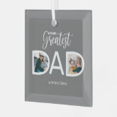 Worlds Greatestパパ2写真 ガラスオーナメント (正面左)