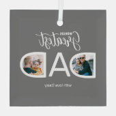 Worlds Greatestパパ2写真 ガラスオーナメント (裏面)