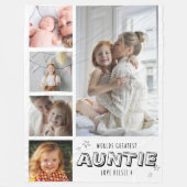 Worlds Greatest Auntie Trendy Photo Strip フリースブランケット (正面)