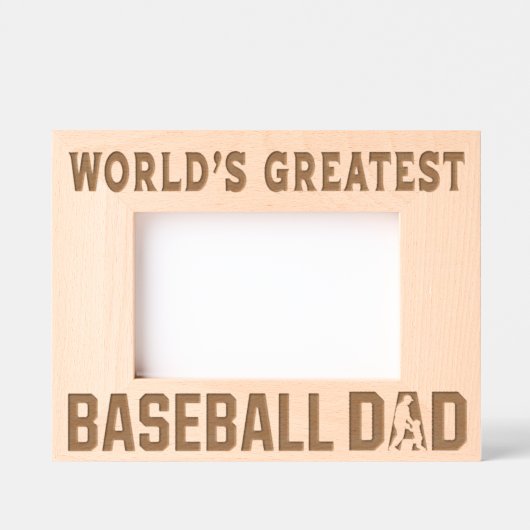 World's Greatest Baseball Dad レーザー彫刻フレーム (正面)