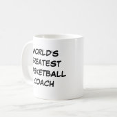 "World's Greatest Basketball Coach" Mug コーヒーマグカップ (正面左)