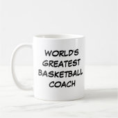 "World's Greatest Basketball Coach" Mug コーヒーマグカップ (左)