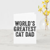World's Greatest Cat Dad Funny Dad Joke Father's D カード (黄色い花)